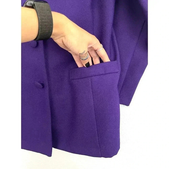 2 PC VTG Tower Hill Women's Purple Blazer Skirt Set Outfit MEDIUM Retro 1990s - Picture 12 of 14